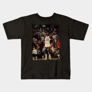 Magic Johnson - Celebrates After Defeating The East Team, 1987 Kids T-Shirt